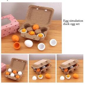 Wooden Eggs Toy Pretend food Educational/ Montessori